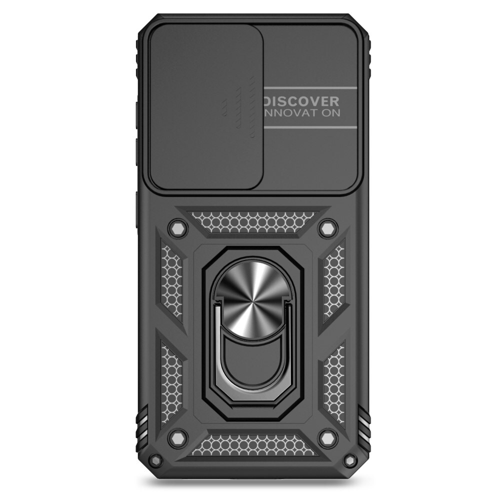 Samsung Galaxy S24 Plus Cover med kamerabeskyttelse & fingerring, Sort