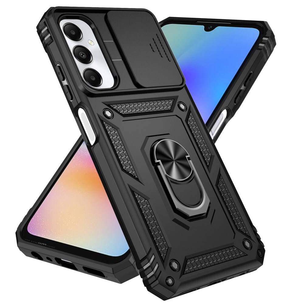 Samsung Galaxy A05s Cover med kamerabeskyttelse & fingerring, Sort
