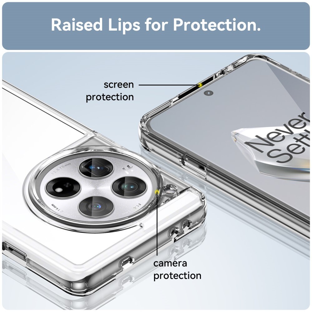  OnePlus 12 Crystal Hybrid-cover, Gennemsigtig