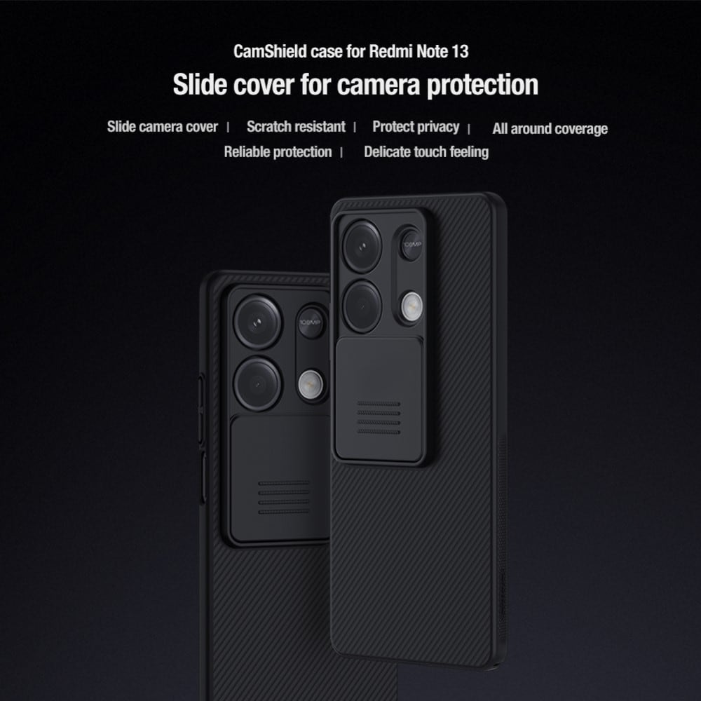 Xiaomi Redmi Note 13 Cover med kamerabeskyttelse - CamShield, Sort
