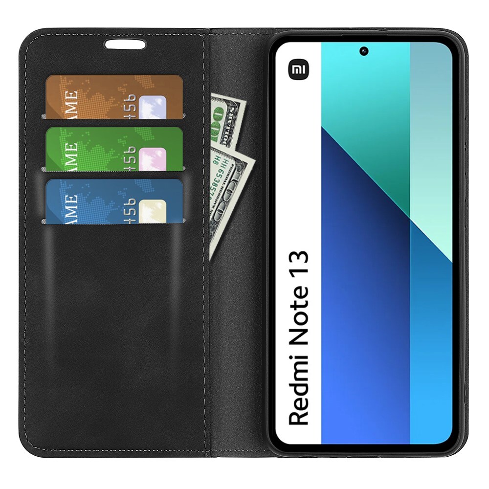 Xiaomi Redmi Note 13 4G Slankt etui med kortholder, Sort