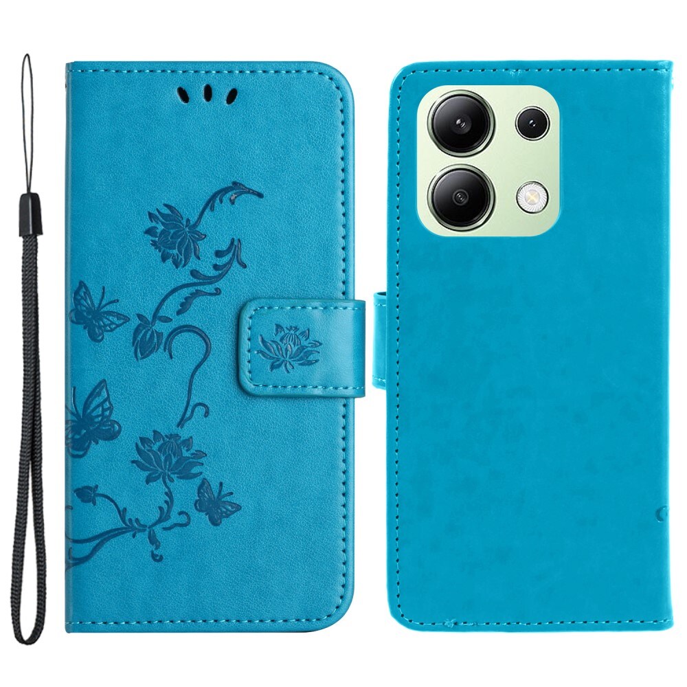Xiaomi Redmi Note 13 4G Mobiletui med sommerfugle, Blå