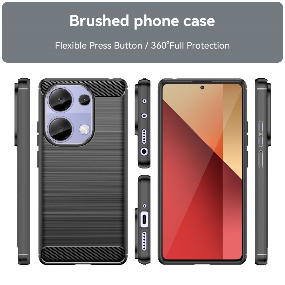 Xiaomi Redmi Note 13 4G TPU-cover Brushed, Sort