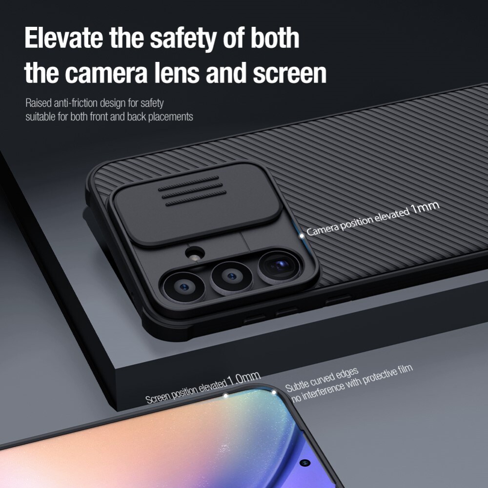 Samsung Galaxy A55 Cover med kamerabeskyttelse - CamShield, Sort
