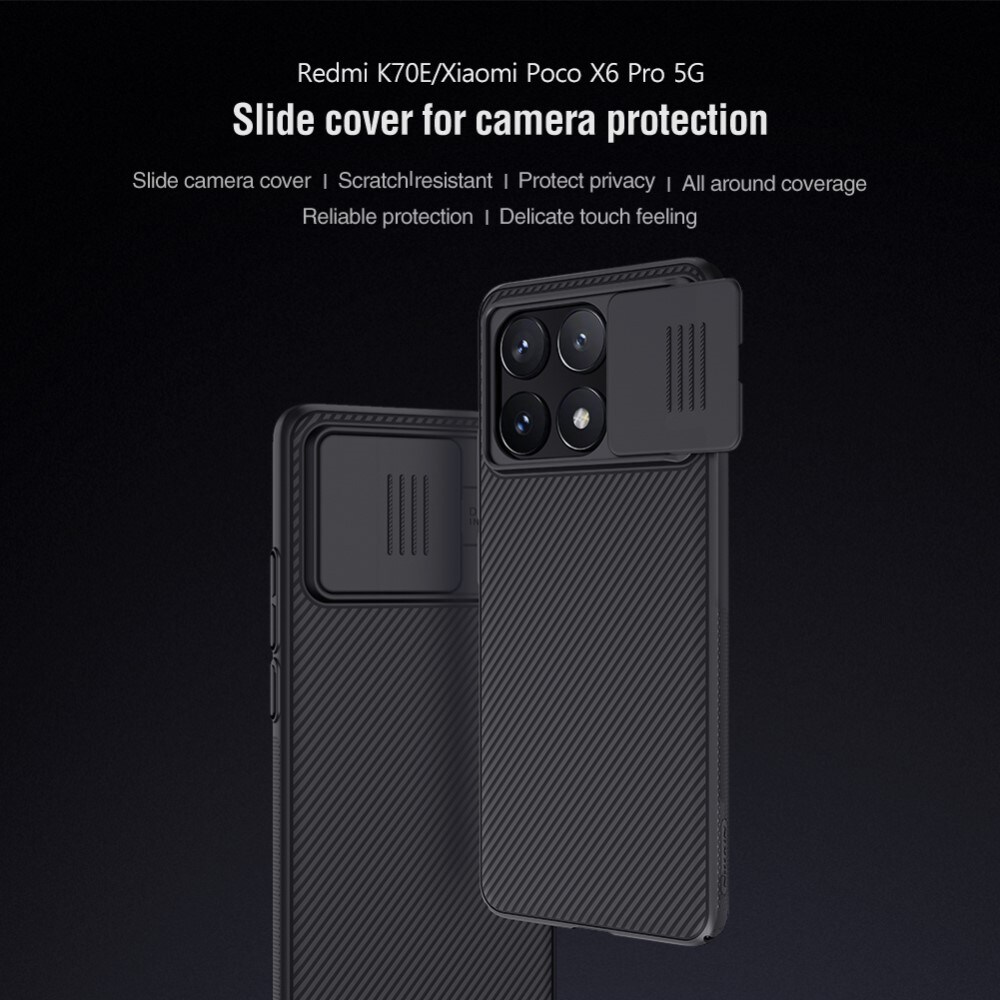 Xiaomi Poco X6 Pro Cover med kamerabeskyttelse - CamShield, Sort