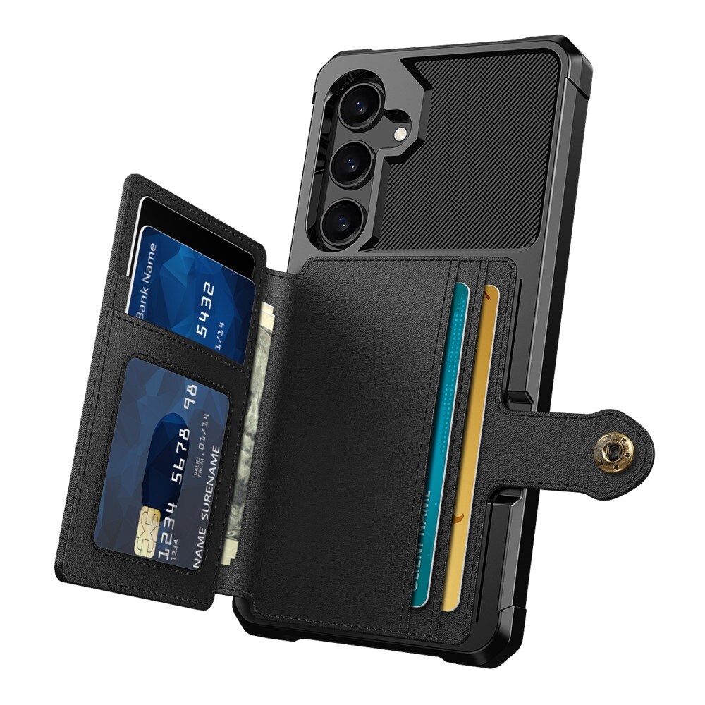 Samsung Galaxy A55 Stødsikkert mobilcover med pung, Sort