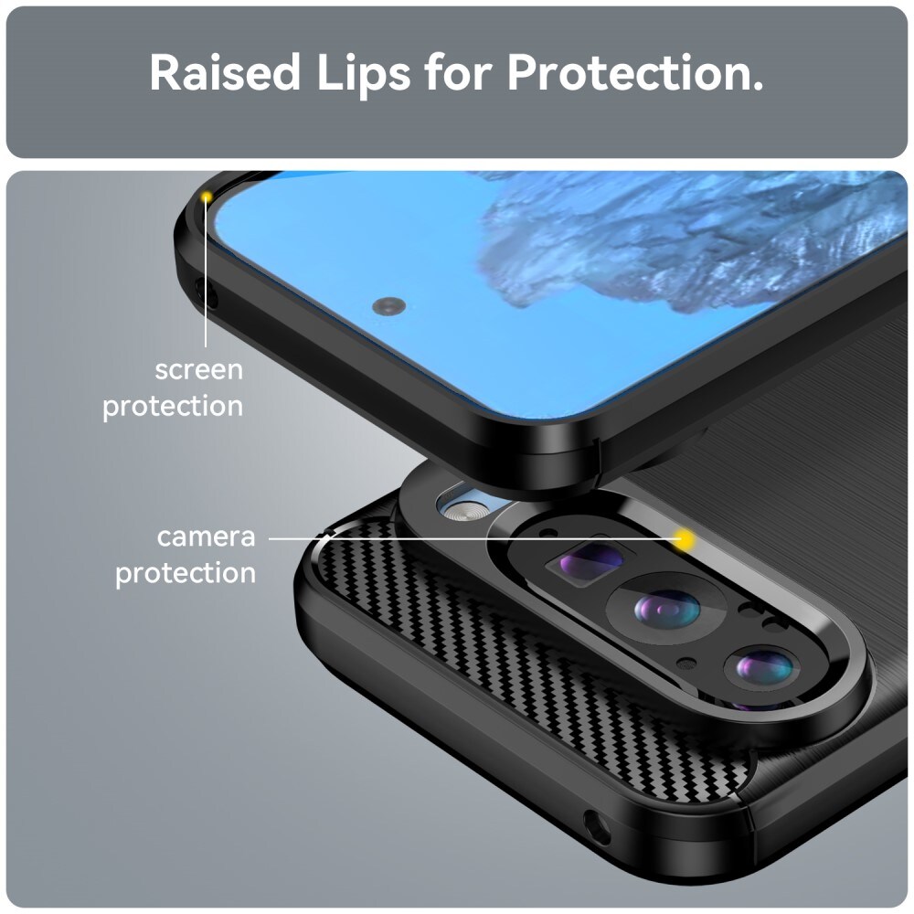 Google Pixel 9 Pro TPU-cover Brushed, Sort