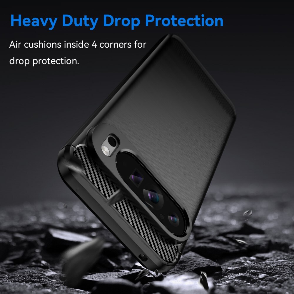 Google Pixel 9 Pro XL TPU-cover Brushed, Sort