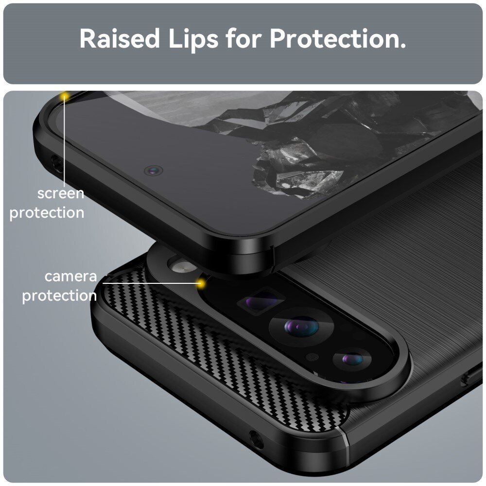 Google Pixel 9 Pro XL TPU-cover Brushed, Sort