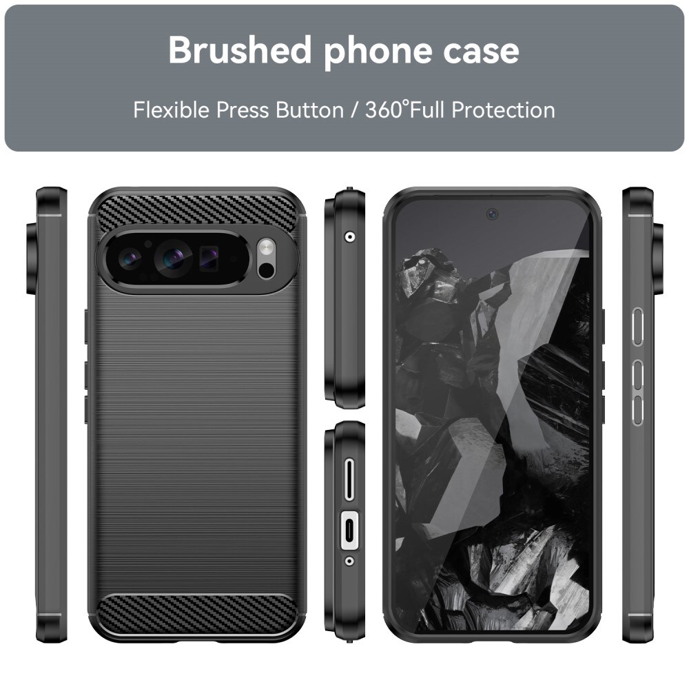 Google Pixel 9 Pro XL TPU-cover Brushed, Sort
