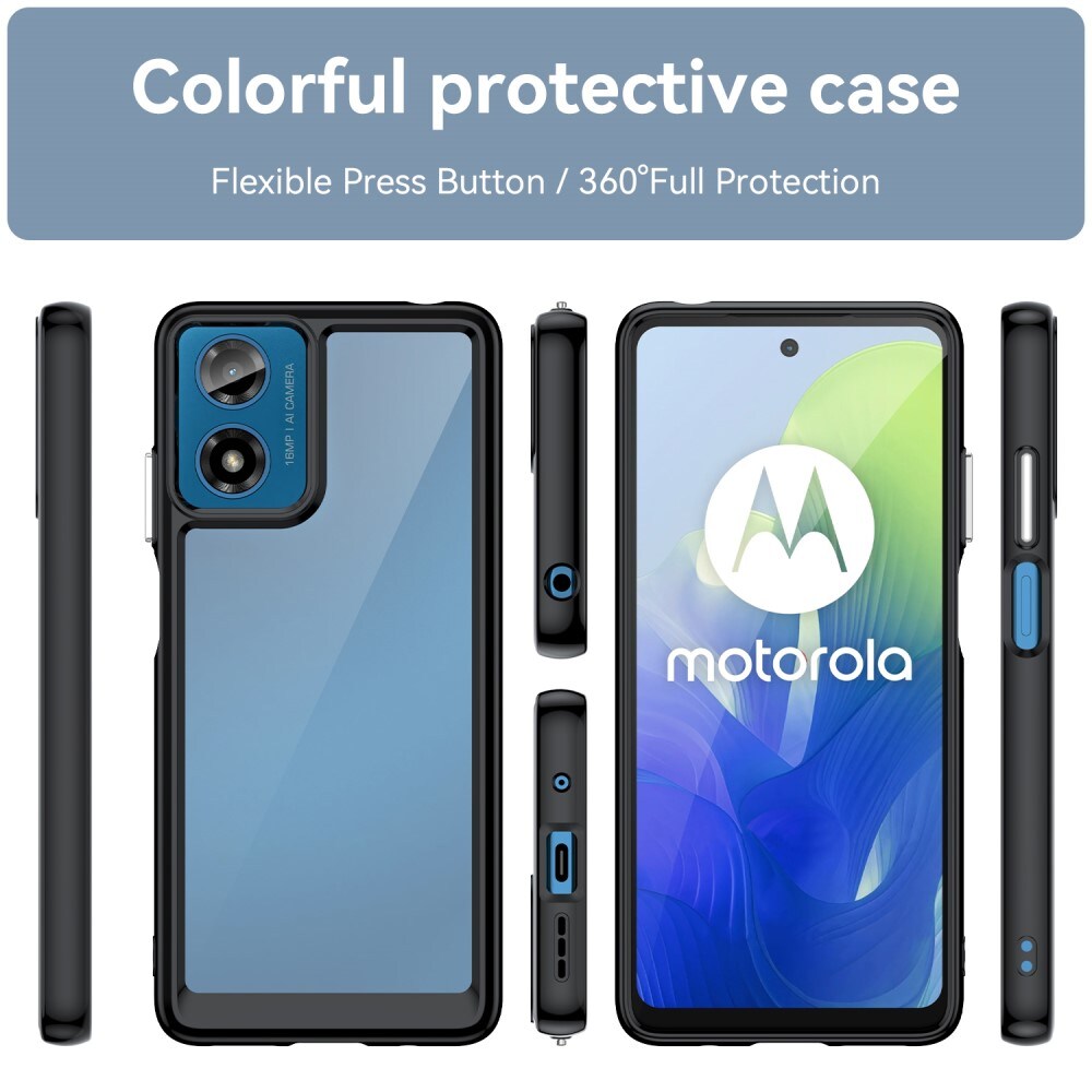 Motorola Moto G24 Power Crystal Hybrid-cover, Sort