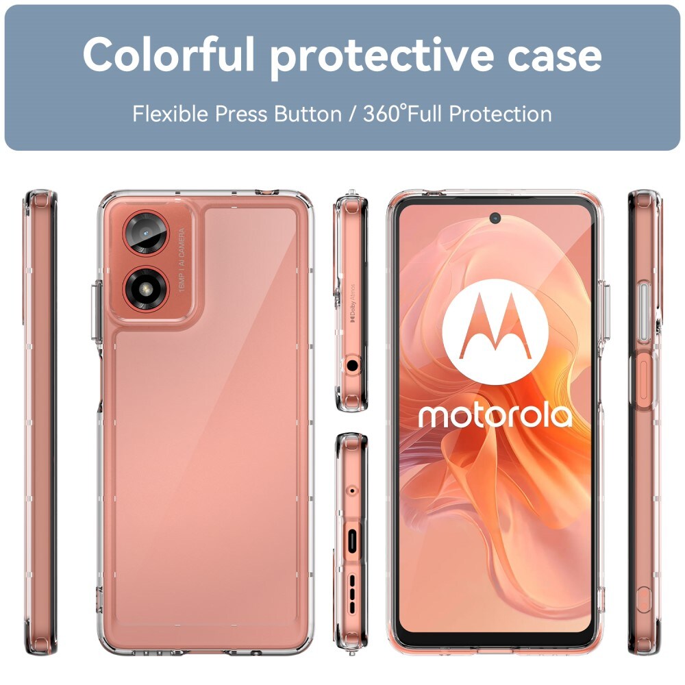 Motorola Moto G24 Power Crystal Hybrid-cover, Gennemsigtig