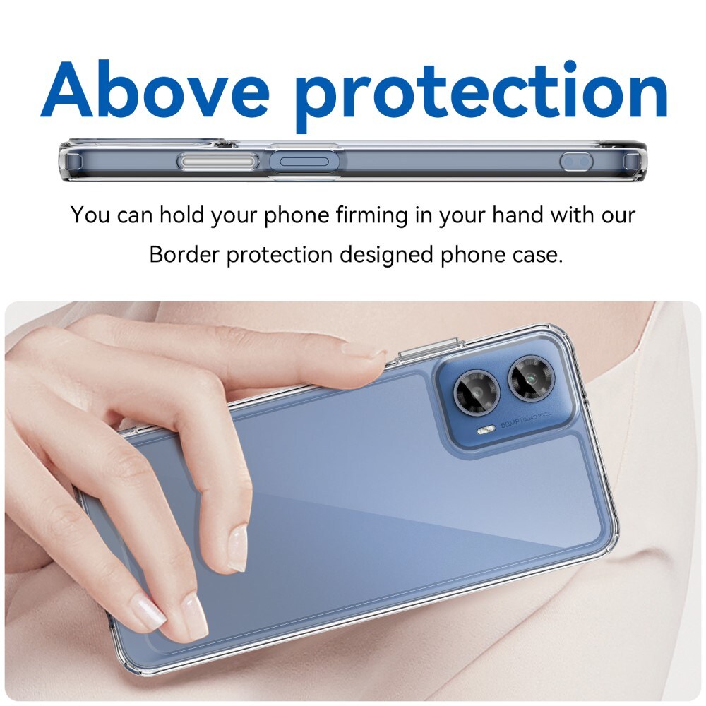 Motorola Moto G34 Crystal Hybrid-cover, Gennemsigtig