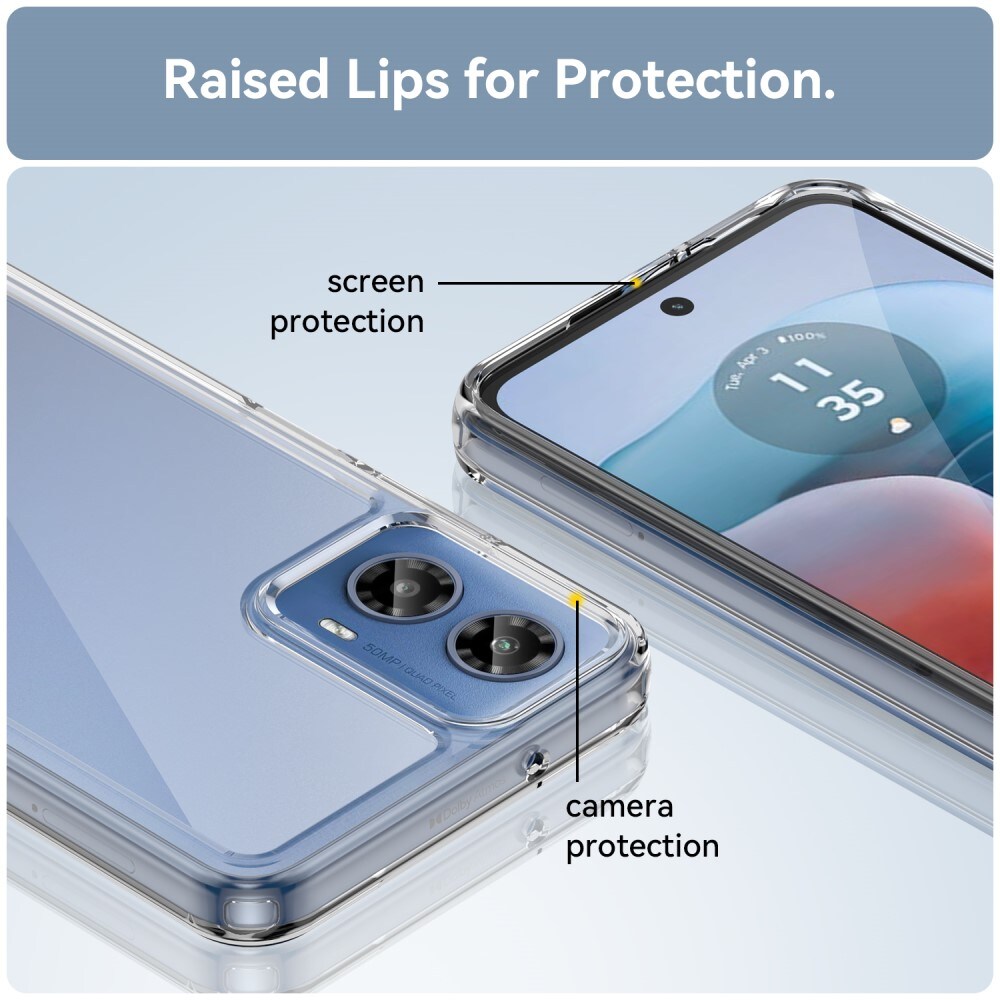 Motorola Moto G34 Crystal Hybrid-cover, Gennemsigtig