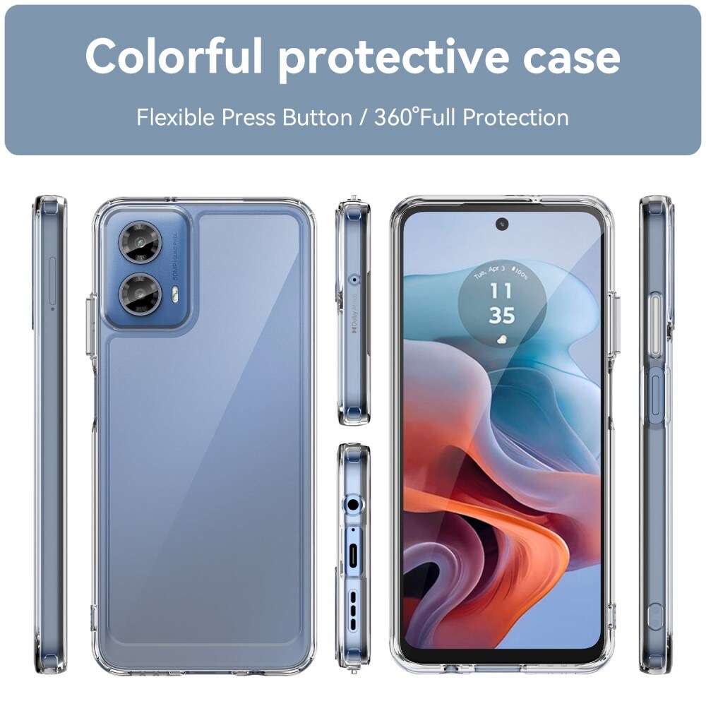 Motorola Moto G34 Crystal Hybrid-cover, Gennemsigtig