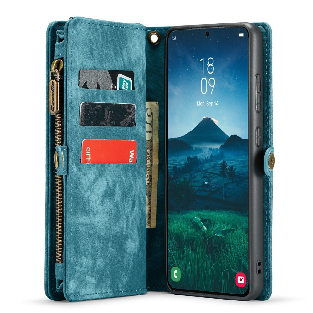Samsung Galaxy S24 Rummeligt pungetui med mange kortholdere, Blå