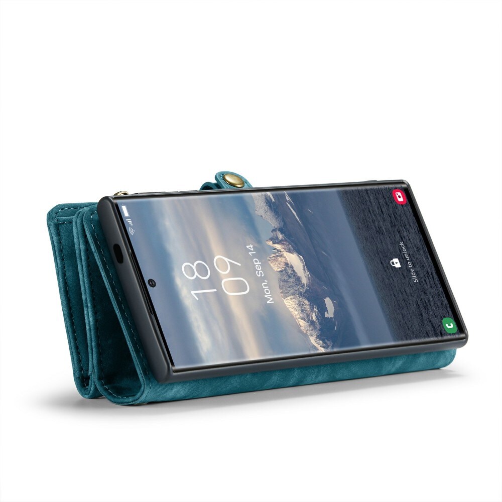 Samsung Galaxy S24 Ultra Rummeligt pungetui med mange kortholdere, Blå