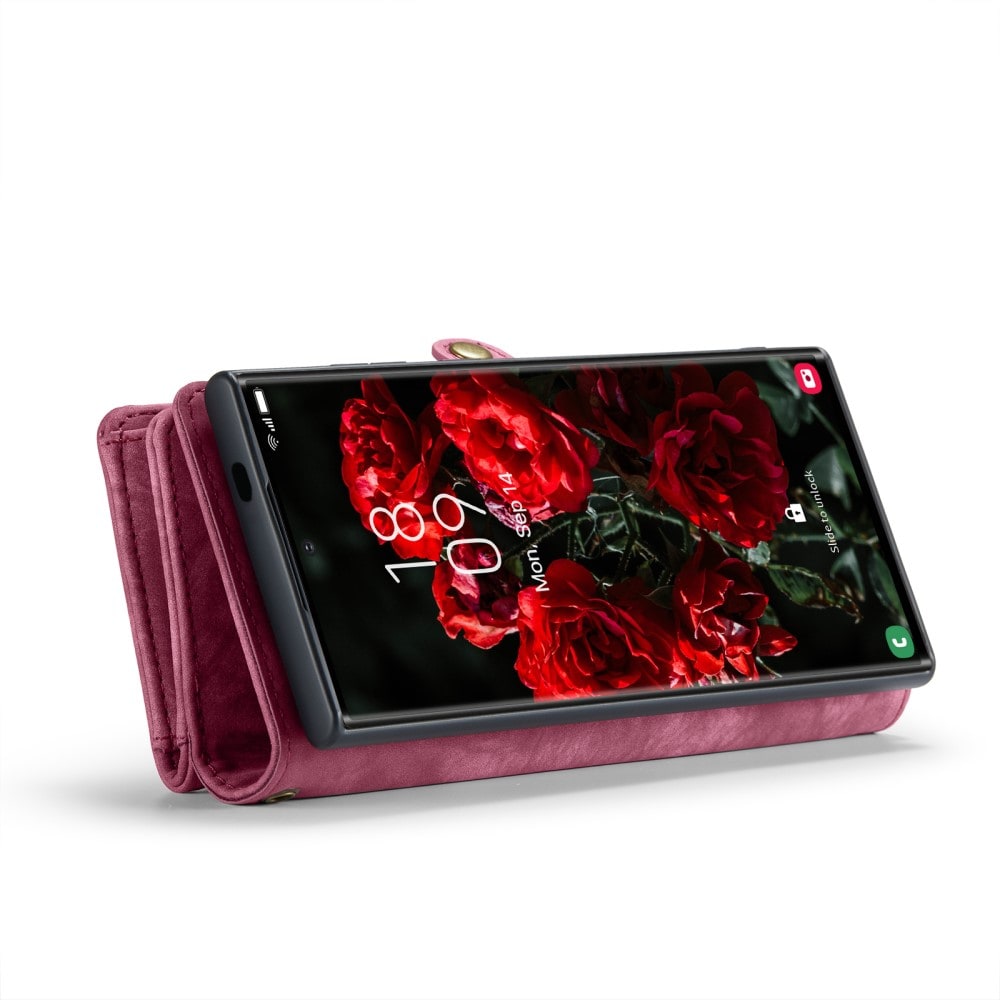 Samsung Galaxy S24 Ultra Rummeligt pungetui med mange kortholdere, Rød