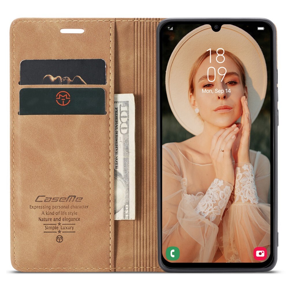 Samsung Galaxy A15 Slankt pungetui, Brun