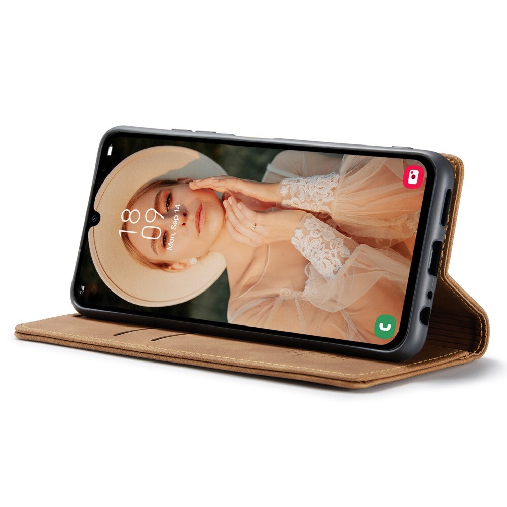 Samsung Galaxy A15 Slankt pungetui, Brun