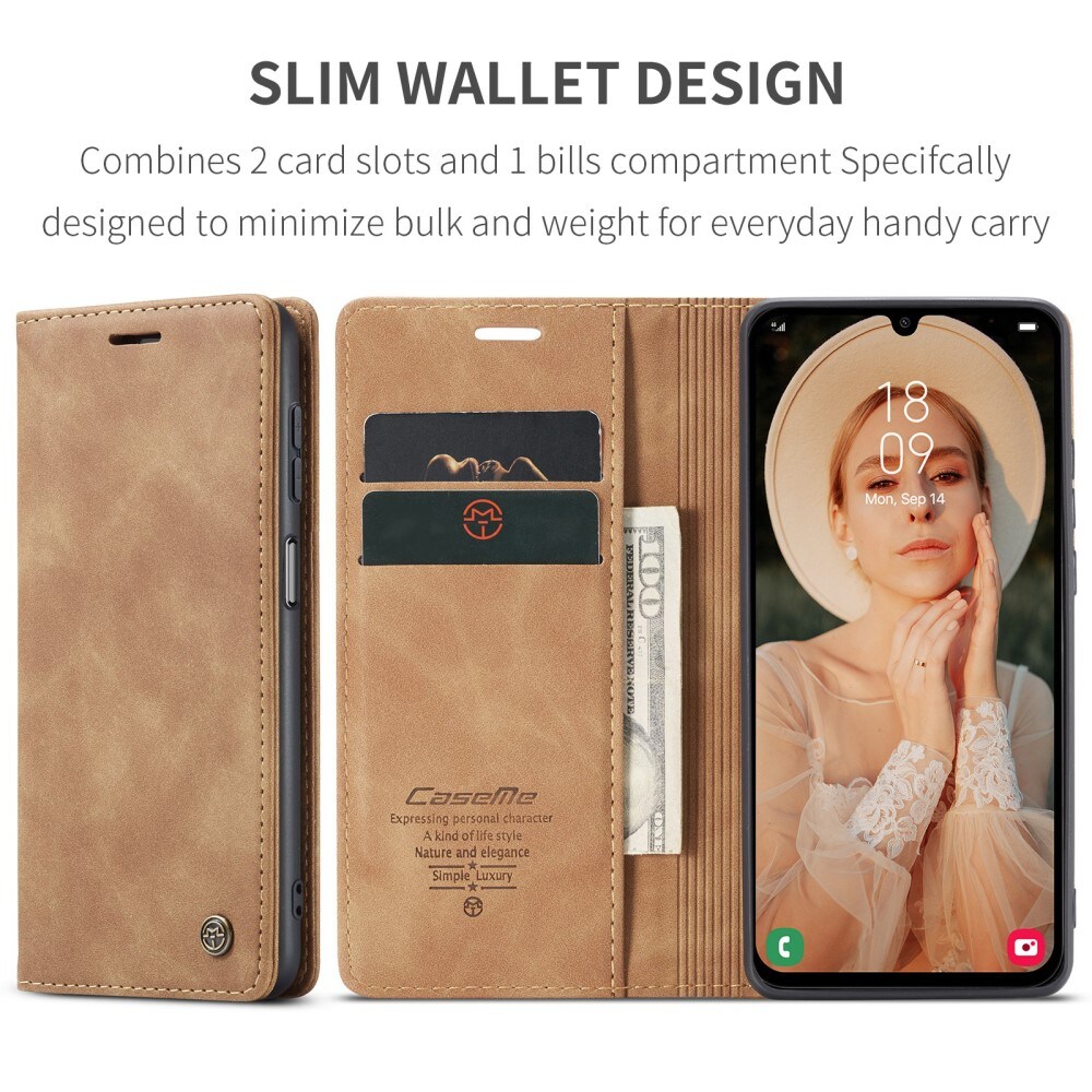 Samsung Galaxy A15 Slankt pungetui, Brun