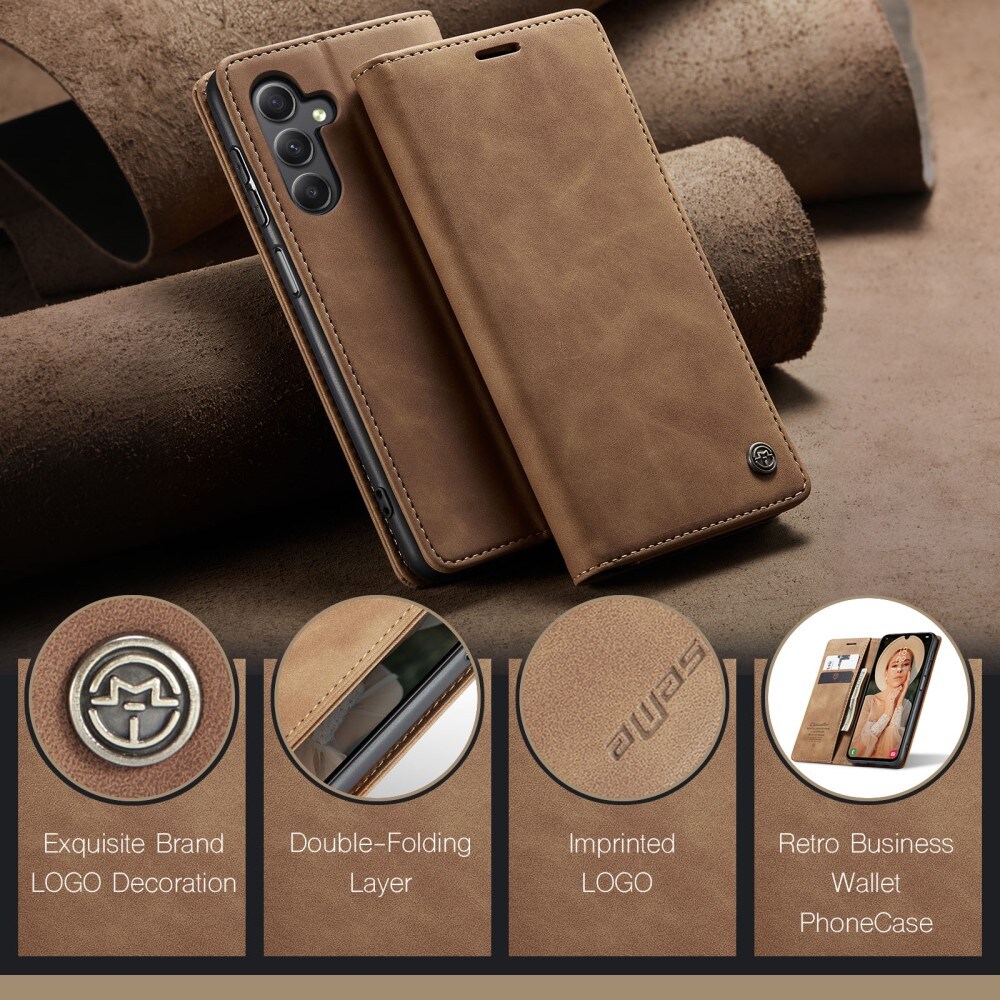 Samsung Galaxy A15 Slankt pungetui, Brun