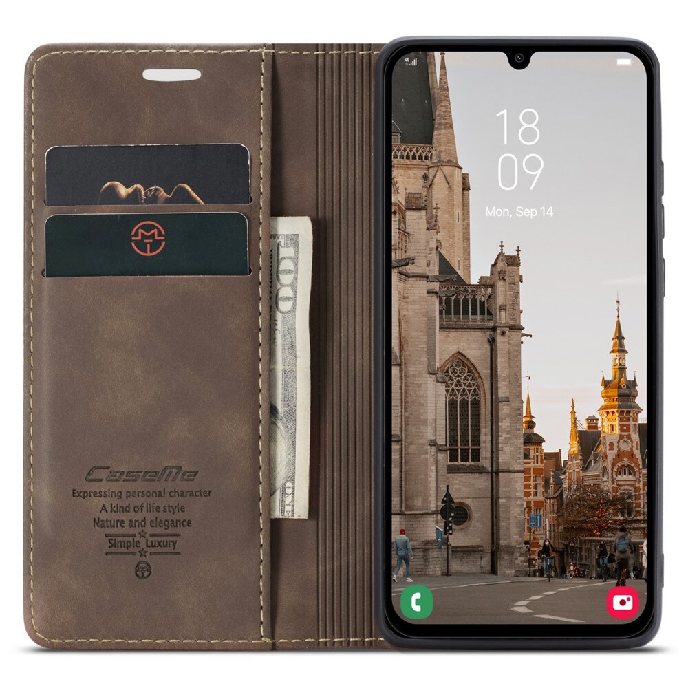 Samsung Galaxy A15 Slankt pungetui, Brun