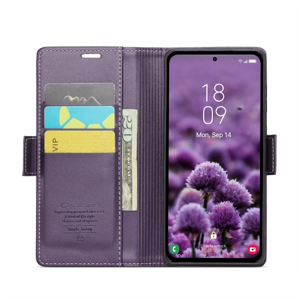 Samsung Galaxy A55 Slankt RFID-pungetui, Lilla