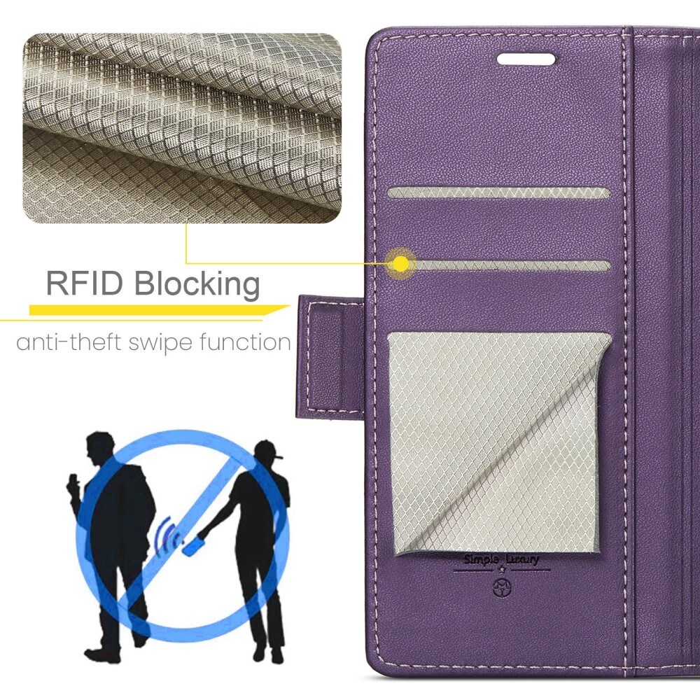 Samsung Galaxy A55 Slankt RFID-pungetui, Lilla