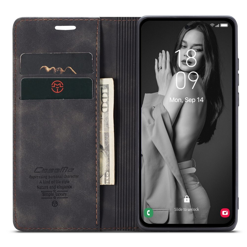 Samsung Galaxy A55 Slankt pungetui, Sort