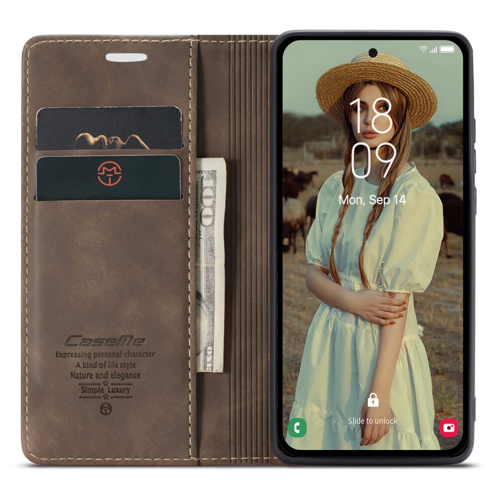 Samsung Galaxy A55 Slankt pungetui, Brun