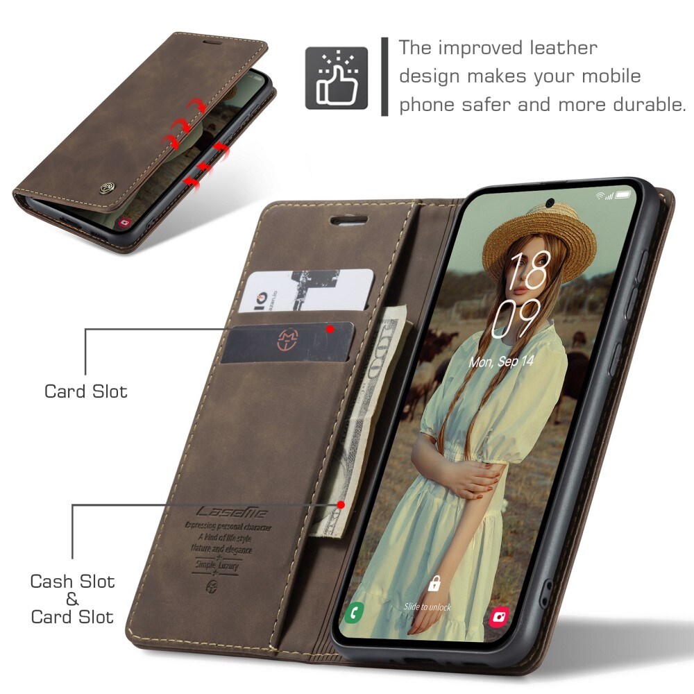 Samsung Galaxy A55 Slankt pungetui, Brun