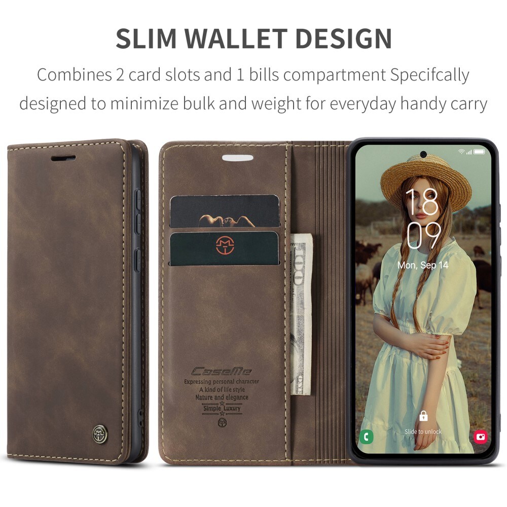 Samsung Galaxy A55 Slankt pungetui, Brun