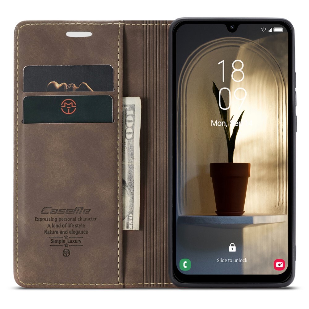 Samsung Galaxy A25 Slankt pungetui, Brun