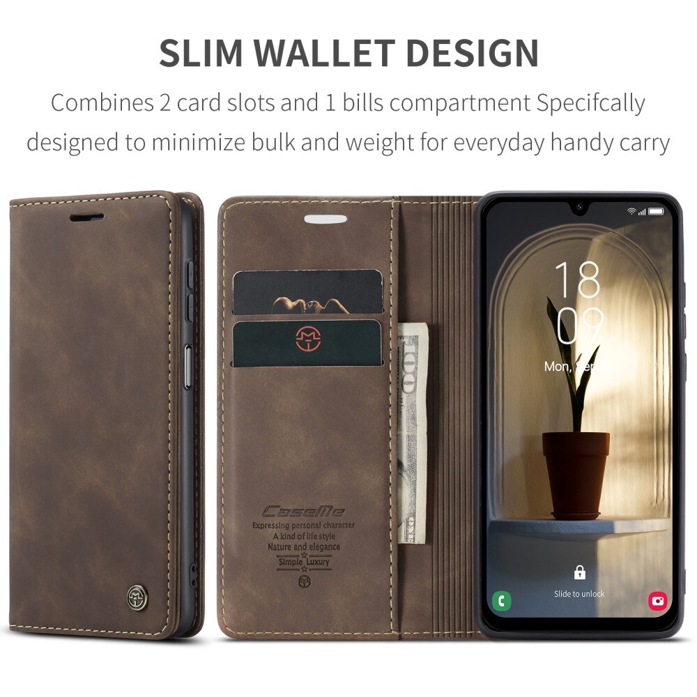 Samsung Galaxy A25 Slankt pungetui, Brun