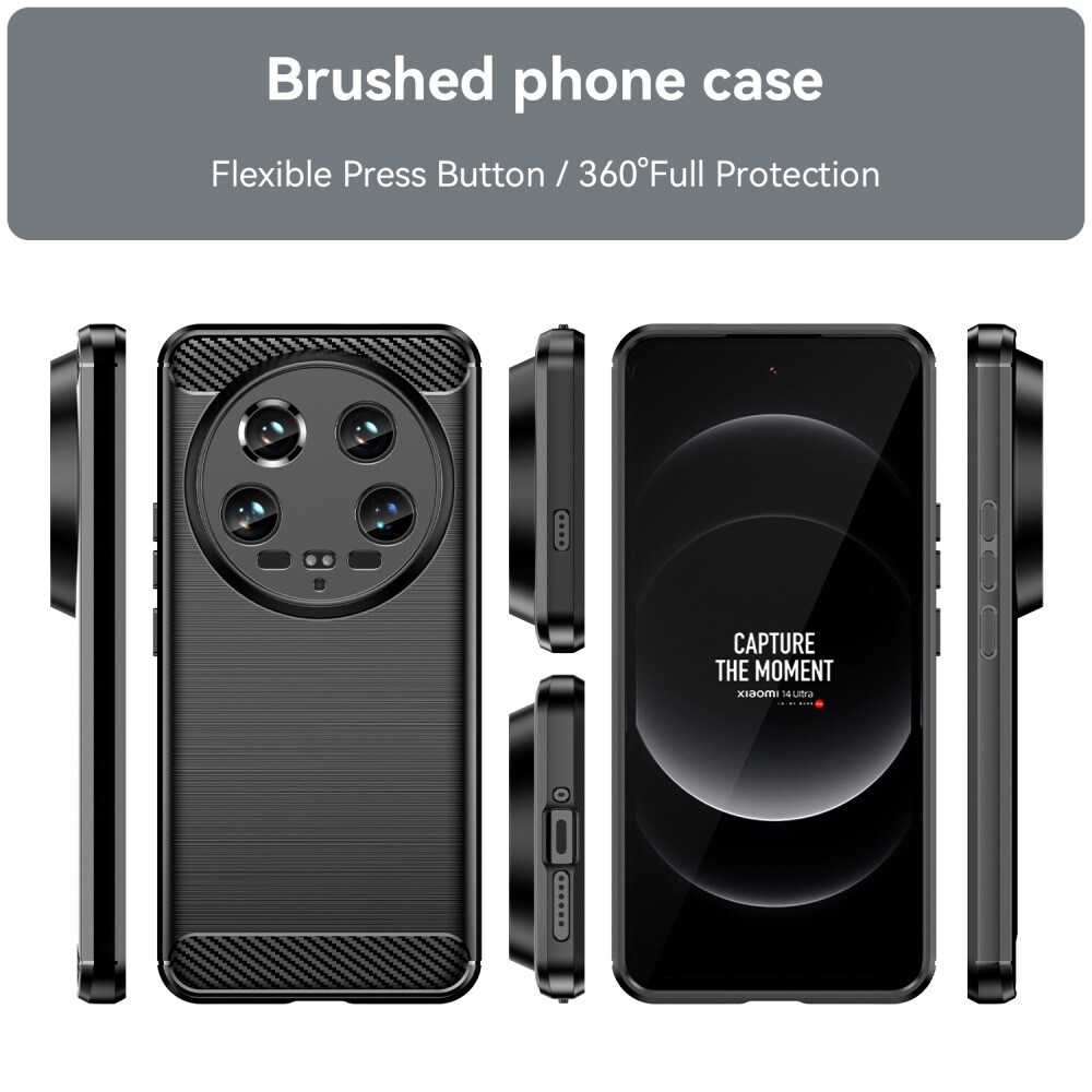 Xiaomi 14 Ultra TPU-cover Brushed, Sort