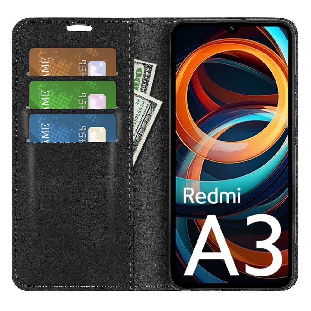 Xiaomi Redmi A3 Slankt etui med kortholder, Sort