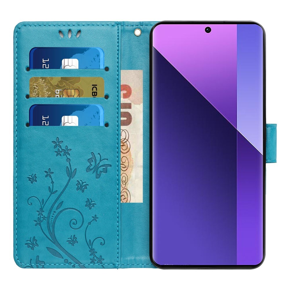 Xiaomi Redmi 13C Mobiletui med sommerfugle, Blå