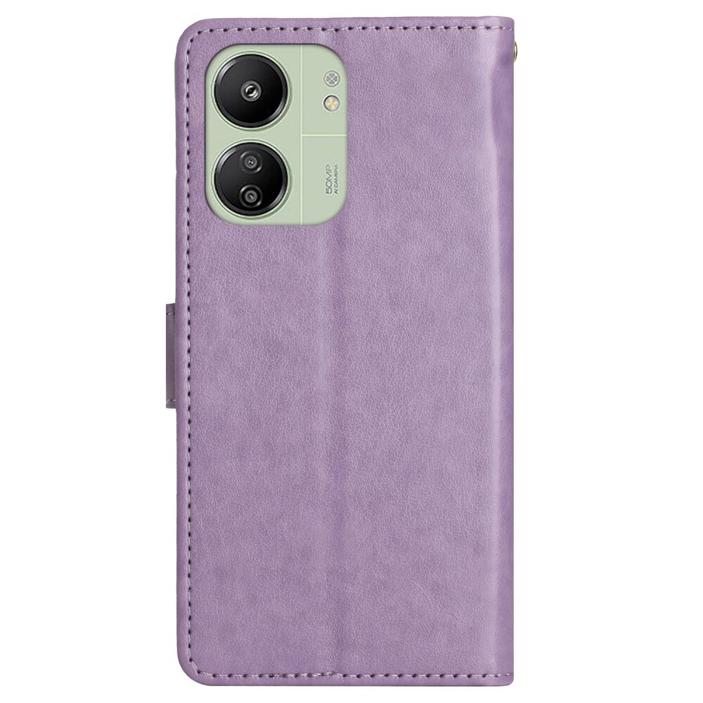 Xiaomi Redmi 13C Mobiletui med sommerfugle, Lilla