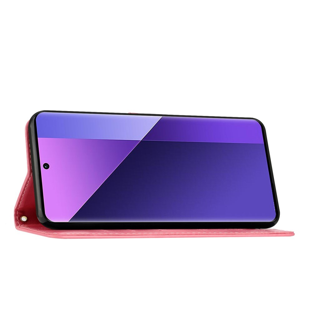 Xiaomi Redmi 13C Mobiletui med sommerfugle, Lyserød