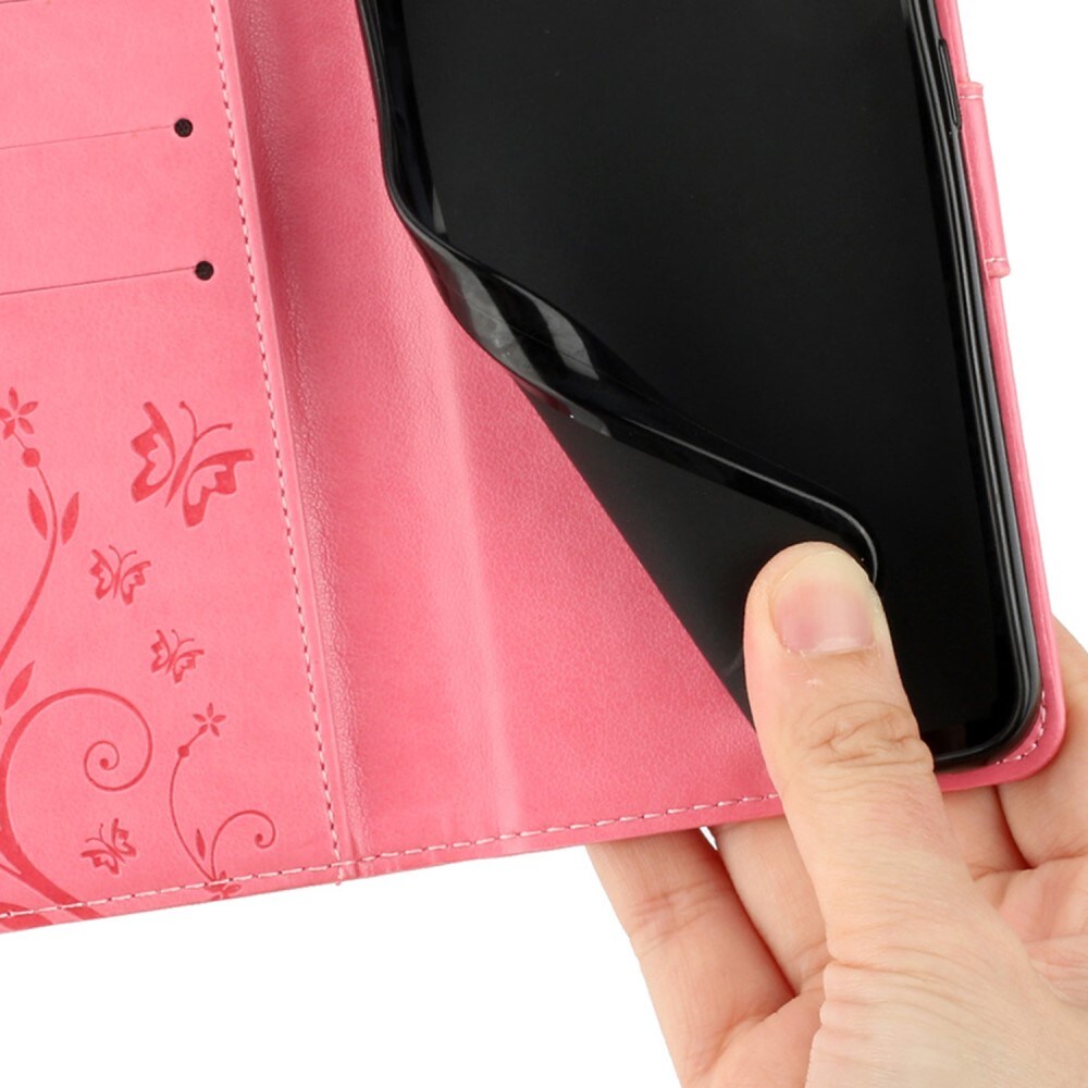 Xiaomi Redmi 13C Mobiletui med sommerfugle, Lyserød