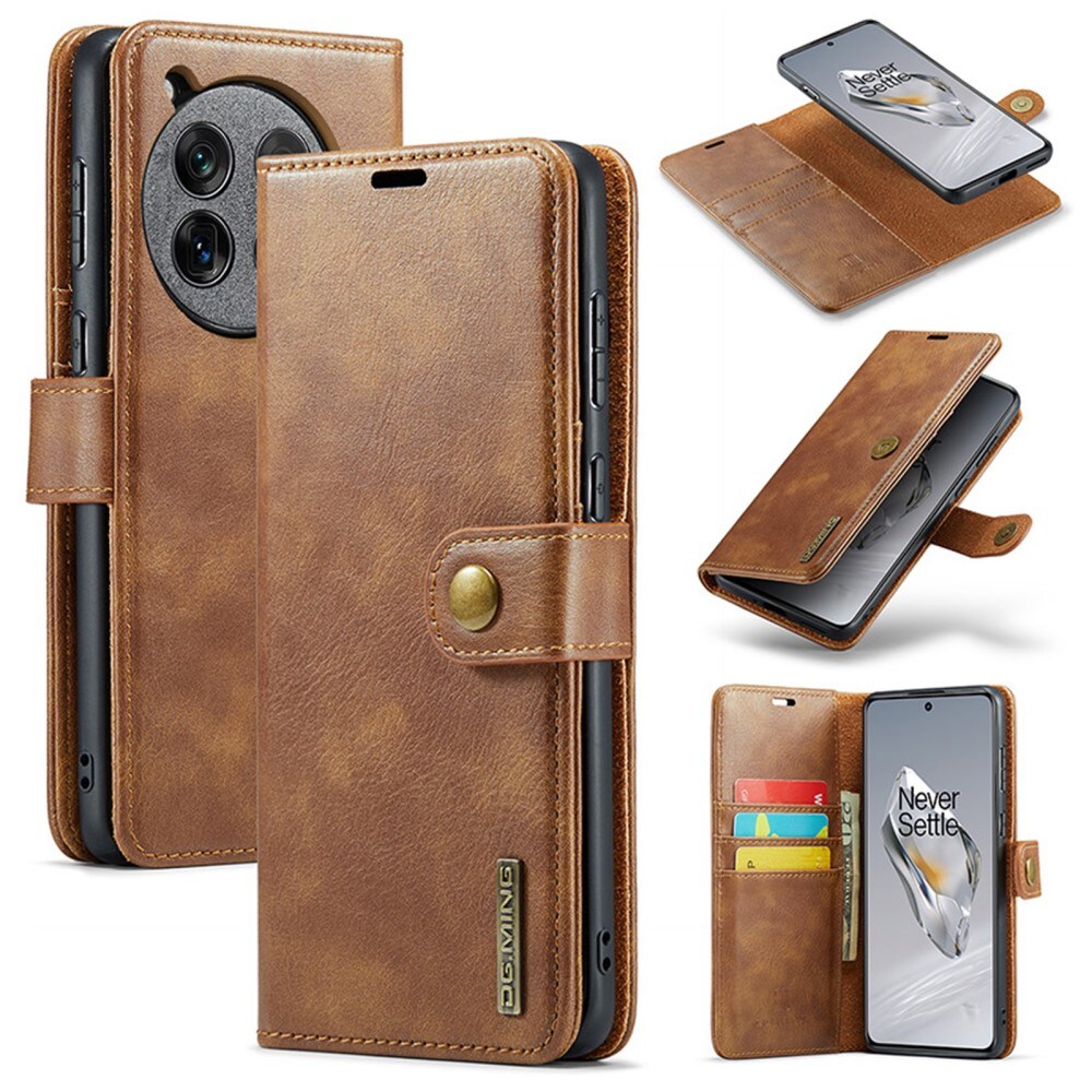  OnePlus 12 Pungetui med aftageligt cover, Cognac