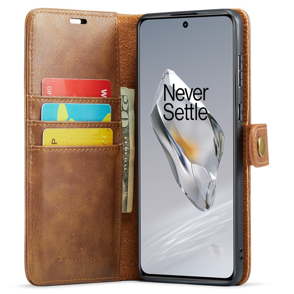  OnePlus 12 Pungetui med aftageligt cover, Cognac