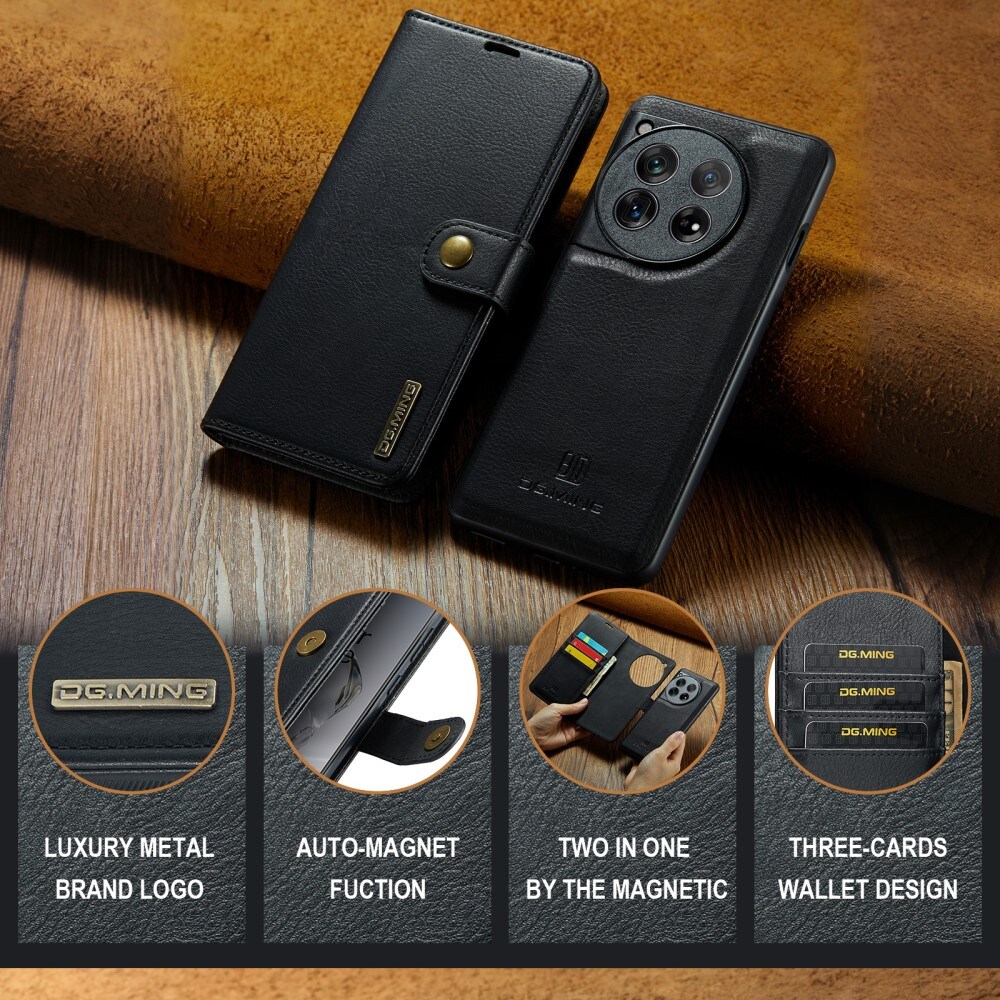  OnePlus 12 Pungetui med aftageligt cover, Black