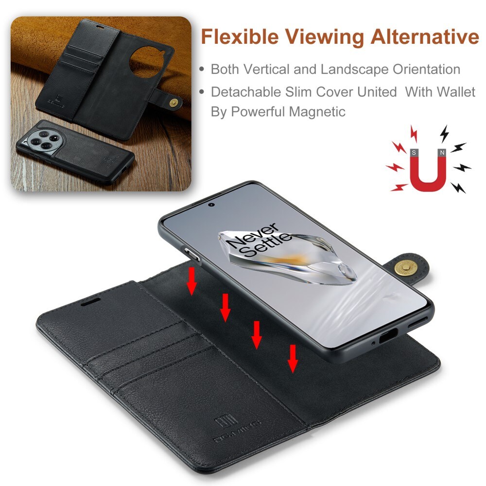  OnePlus 12 Pungetui med aftageligt cover, Black