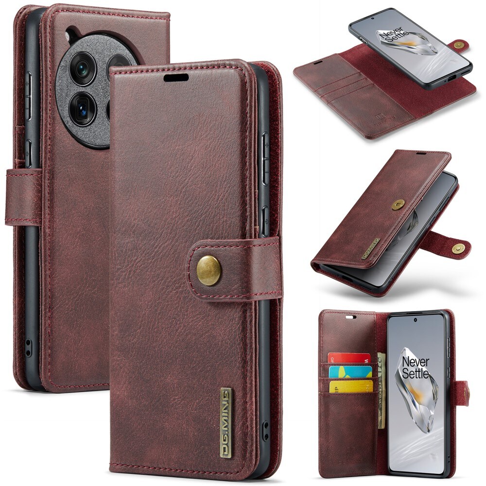  OnePlus 12 Pungetui med aftageligt cover, Red