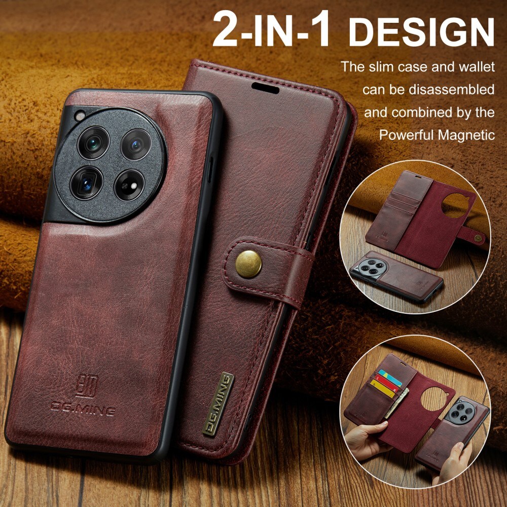  OnePlus 12 Pungetui med aftageligt cover, Red