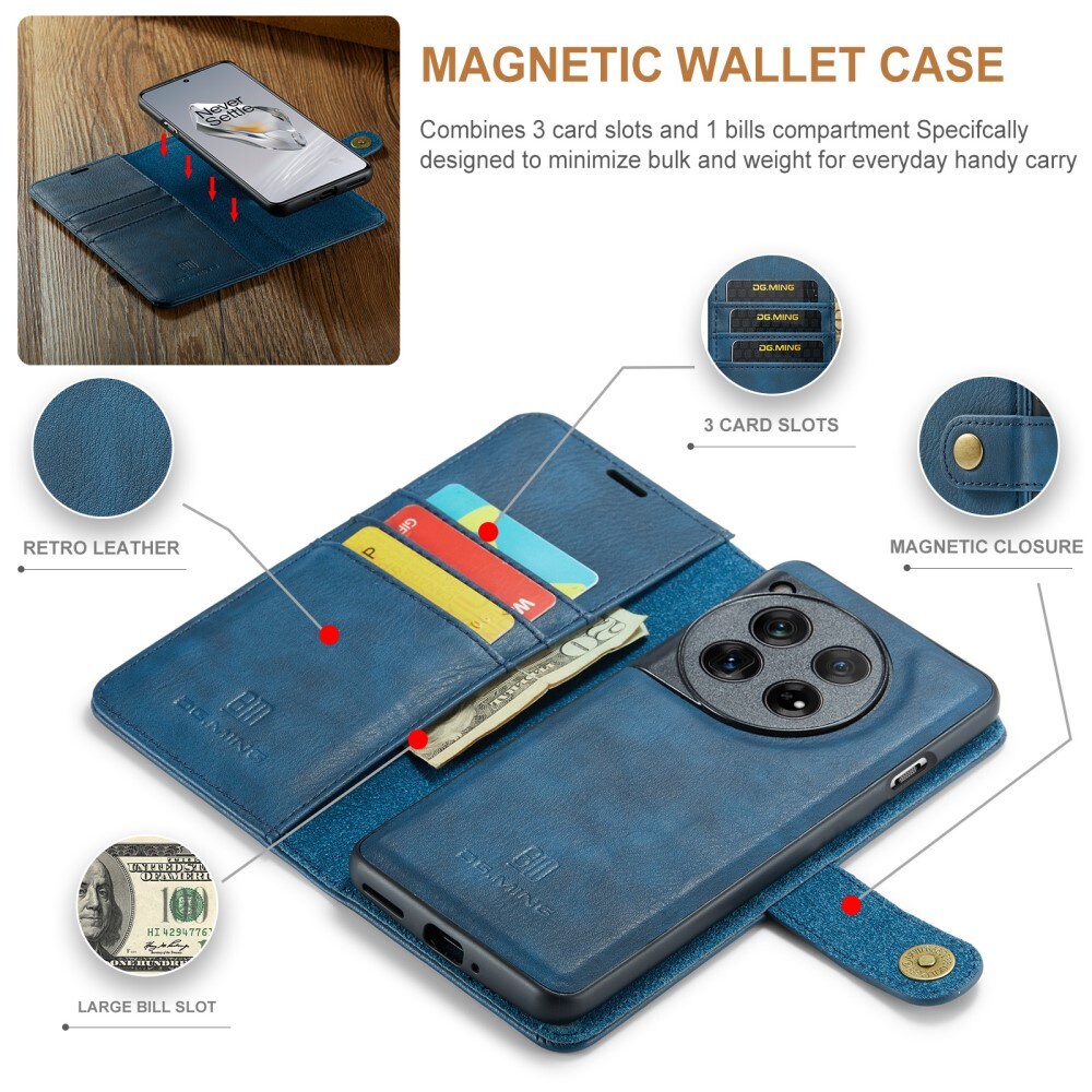  OnePlus 12 Pungetui med aftageligt cover, Blue