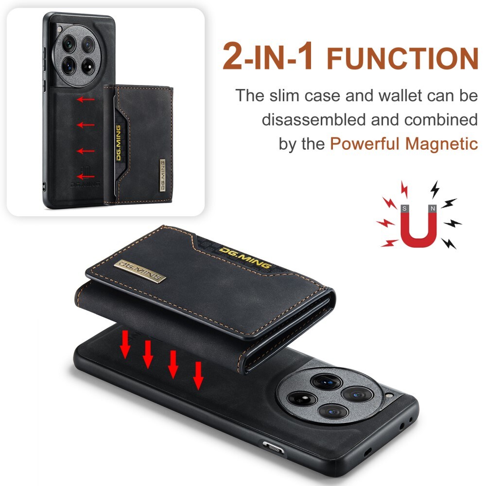 OnePlus 12 Cover med aftagelig pung, Sort