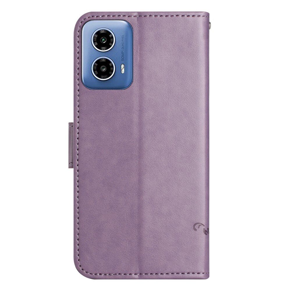 Motorola Moto E14 Mobiletui med sommerfugle, Lilla